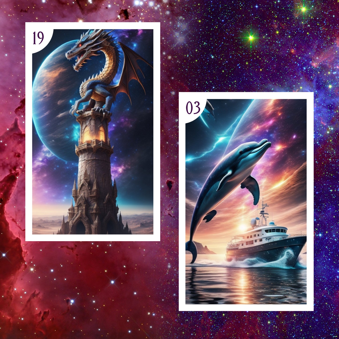 Einzigartige Galaktische Krafftier-Lenormand Karten (energetisch aufgeladen)