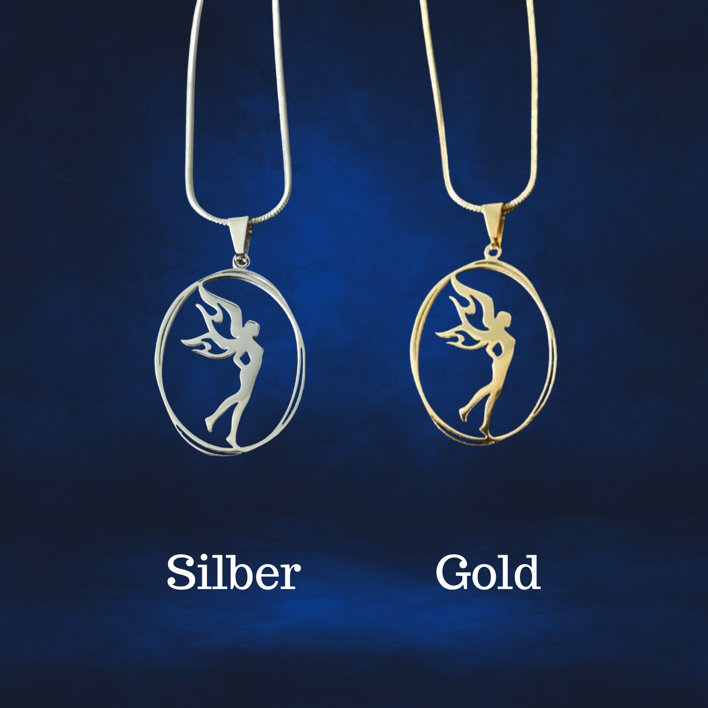 Feuerfee Amulett in Gold und Silber