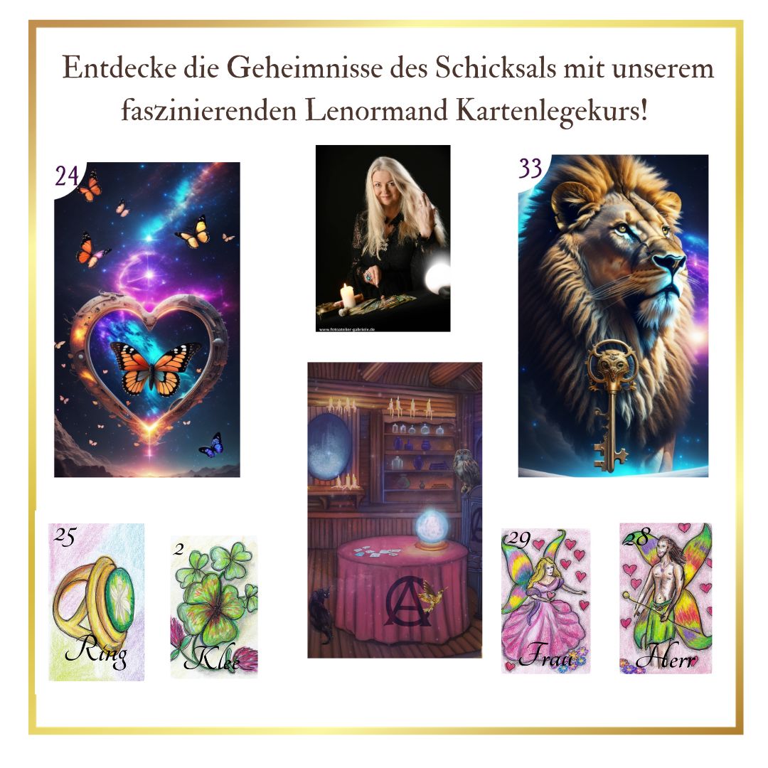 Entdecke die Geheimnisse des Schicksals mit unserem faszinierenden Lenormand Kartenlegekurs!