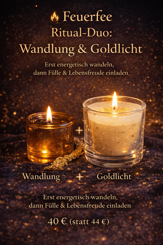 Feuerfee Ritual-Duo alchemistisches Kerzen Set für Reinigung und Neustart